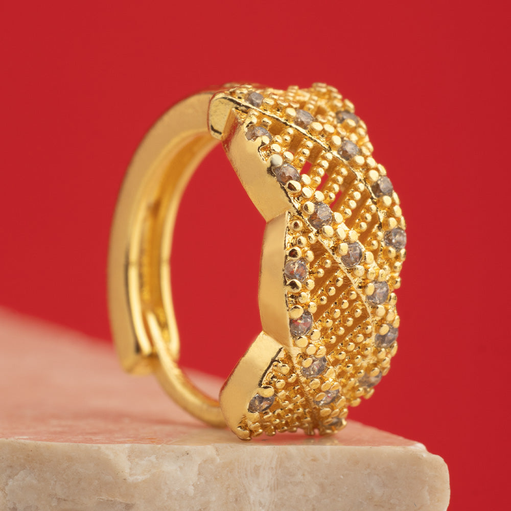 Candonga Argolla Texturizada Dorada