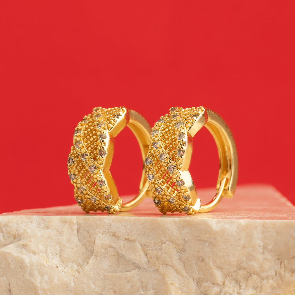 Candonga Argolla Texturizada Dorada