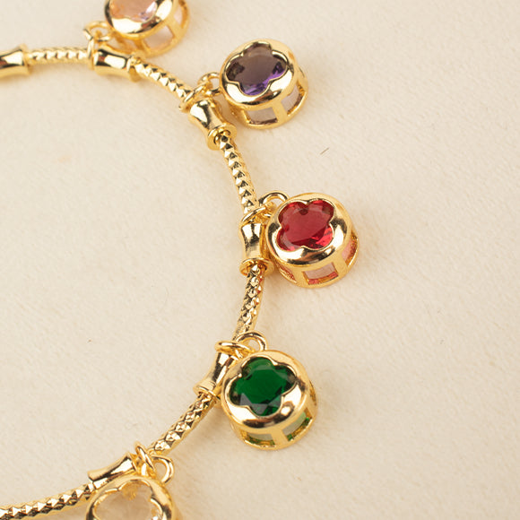 Pulsera Rodio Brazalete Trebol Colors