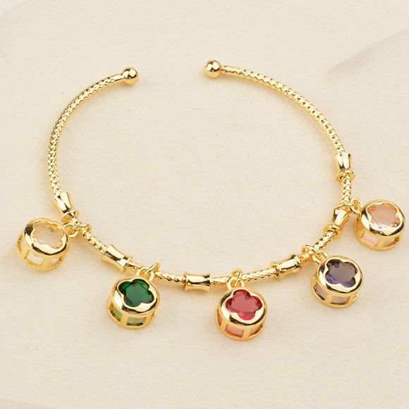 Pulsera Rodio Brazalete Trebol Colors