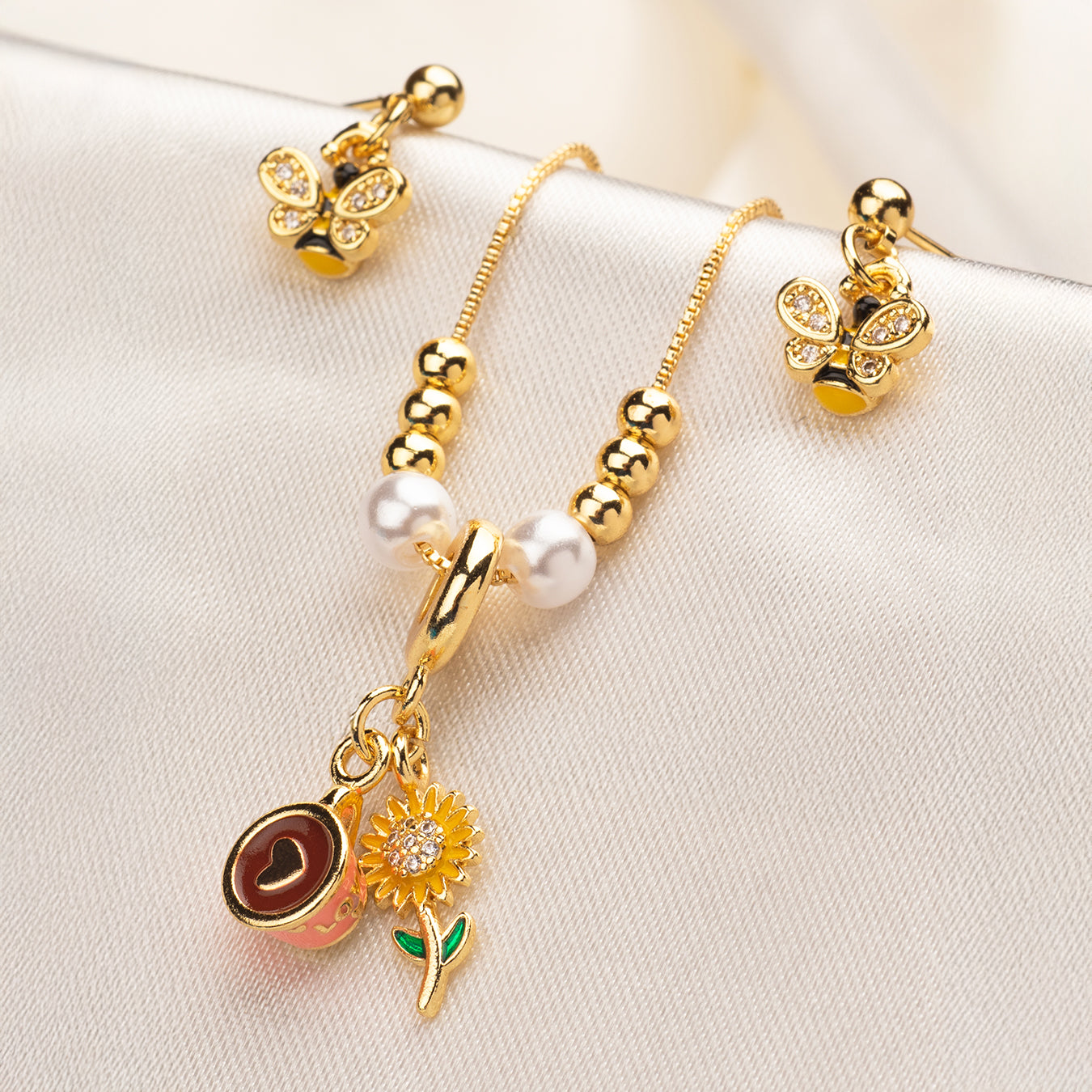 Juego Rodio Abeja Taza Love Girasol