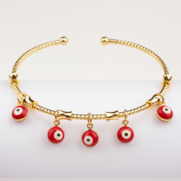 Pulsera Rodio Ojo Rojo Turco