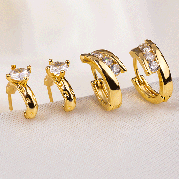Duo Candongas Rodio Circonadas Gold