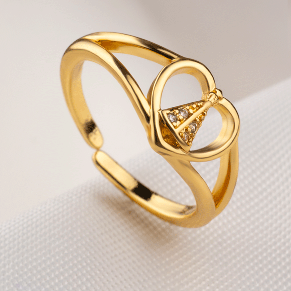 Anillo Rodio Cora Tor Gold