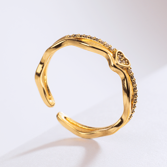 Anillo Rodio Entrelazado Circonado
