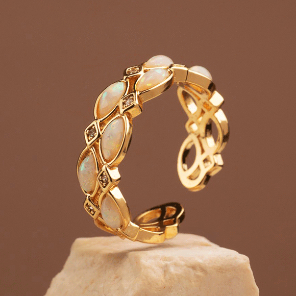 Anillo Rodio Doble Perlas