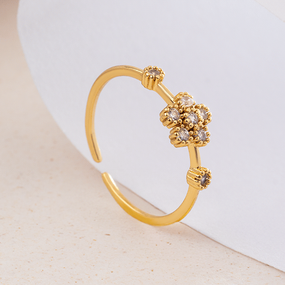 Anillo Rodio Flor Cir Deli