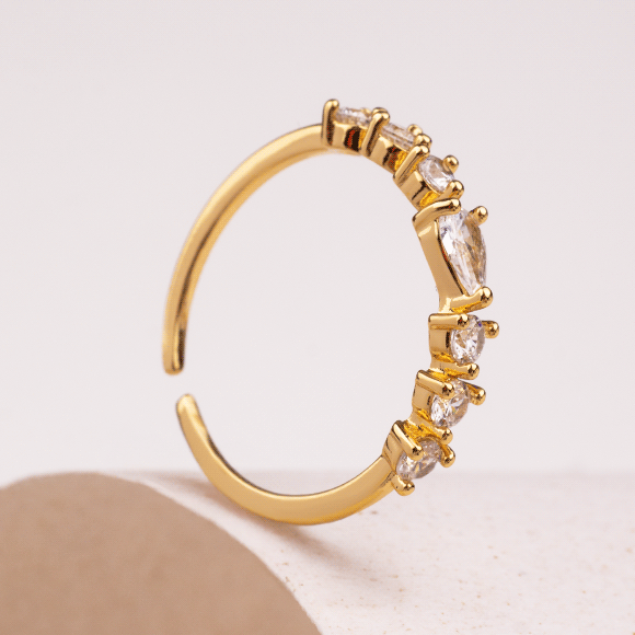 Anillo Rodio Gota Circones