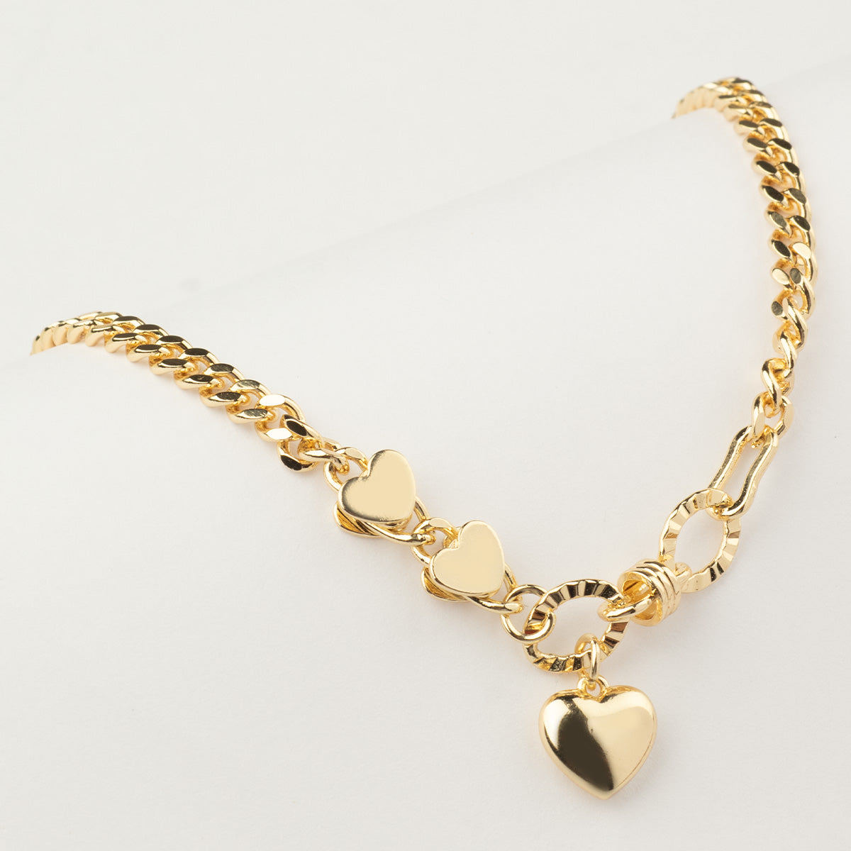 Pulsera Corazones Gold